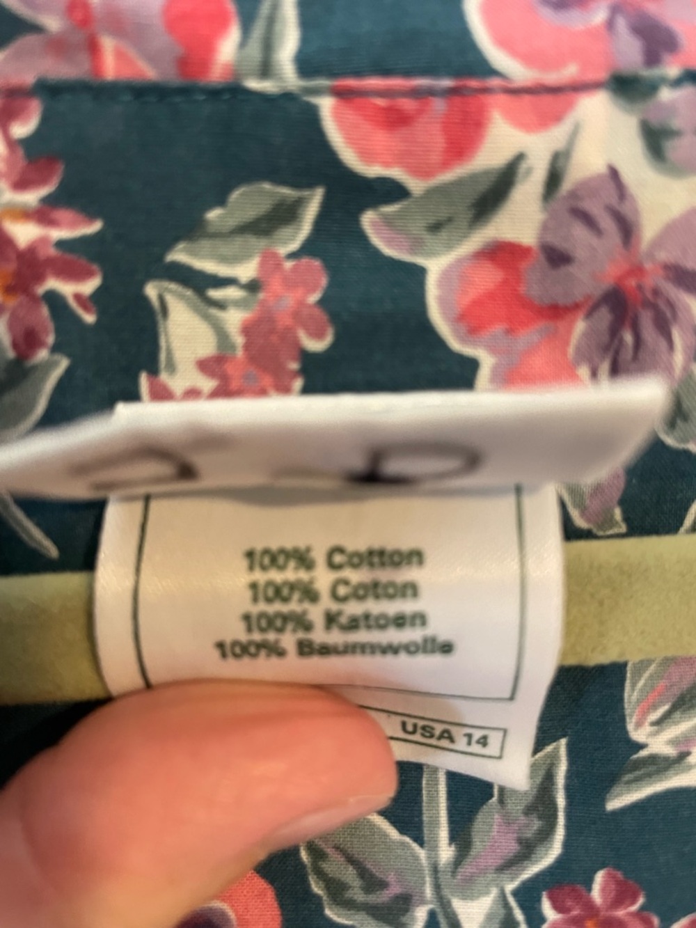 Laura Ashley Teal Floral Tie-Front Casual Girls' Dress - Picture 4 of 6